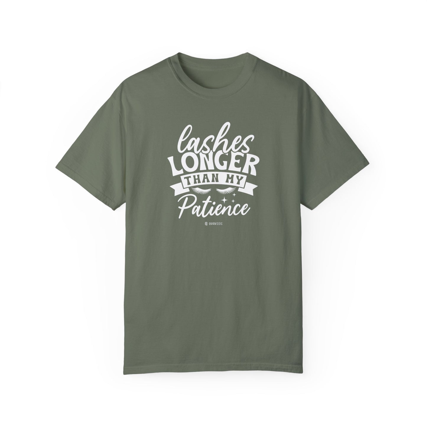 Funny Patience Levels Eye Lashes T-shirt, Humorous Graphic Tee, Sarcastic Unisex Shirt, Comical Quote Top, Men's Women's Apparel - Quirkside Creations