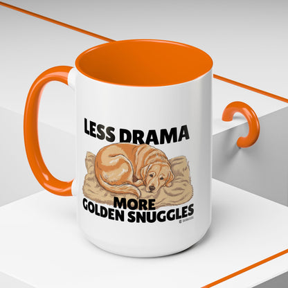 Golden Snuggles Coffee Mug - Less Drama More Snuggles, Dog Lover Gift, Perfect for Home, Funny Dog Mug, Pet Owner Treat