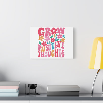 Positive Thoughts Canvas Wall Art, Grow Positive Thoughts Home Decor, Flower Wall Decor, Gift for Encouragement, Motivational Artwork, [...]