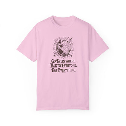 Traveler's Unisex Garment-Dyed T-shirt, Wanderlust Tee, Adventure Shirt, Travel Lover Top, Vacation Apparel