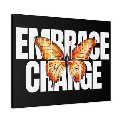 Butterfly Embrace Change Canvas Art, Motivational Wall Decor, Inspirational Gift for Home, Office, Art Print for Transformation