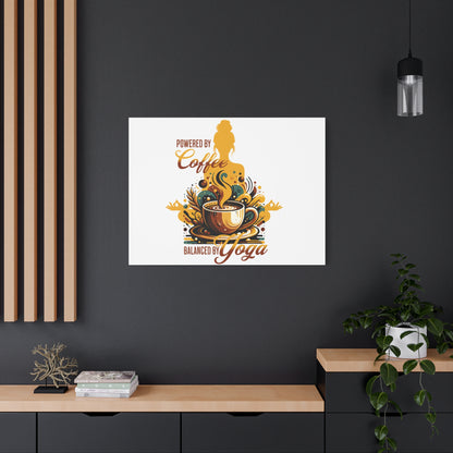 Yoga and Coffee Wall Art, Inspirational Canvas Print, Home Decor for Yogis, Gift for Coffee Lovers, Motivational Artwork, Office Decoration