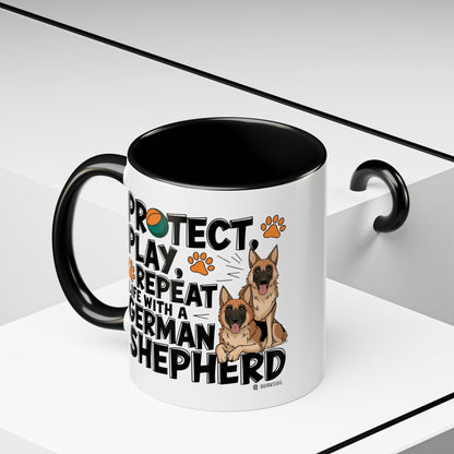 German Shepherd Lover's Accent Coffee Mug - Perfect Gift for Dog Owners, Pet Lovers, Birthdays, Holidays, Home Decor