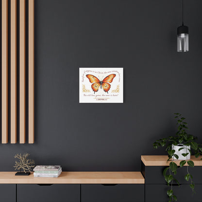 Butterfly Wall Art, Inspirational Canvas Print, Christian Home Decor, Gift for Religious Celebrations, Motivational Artwork