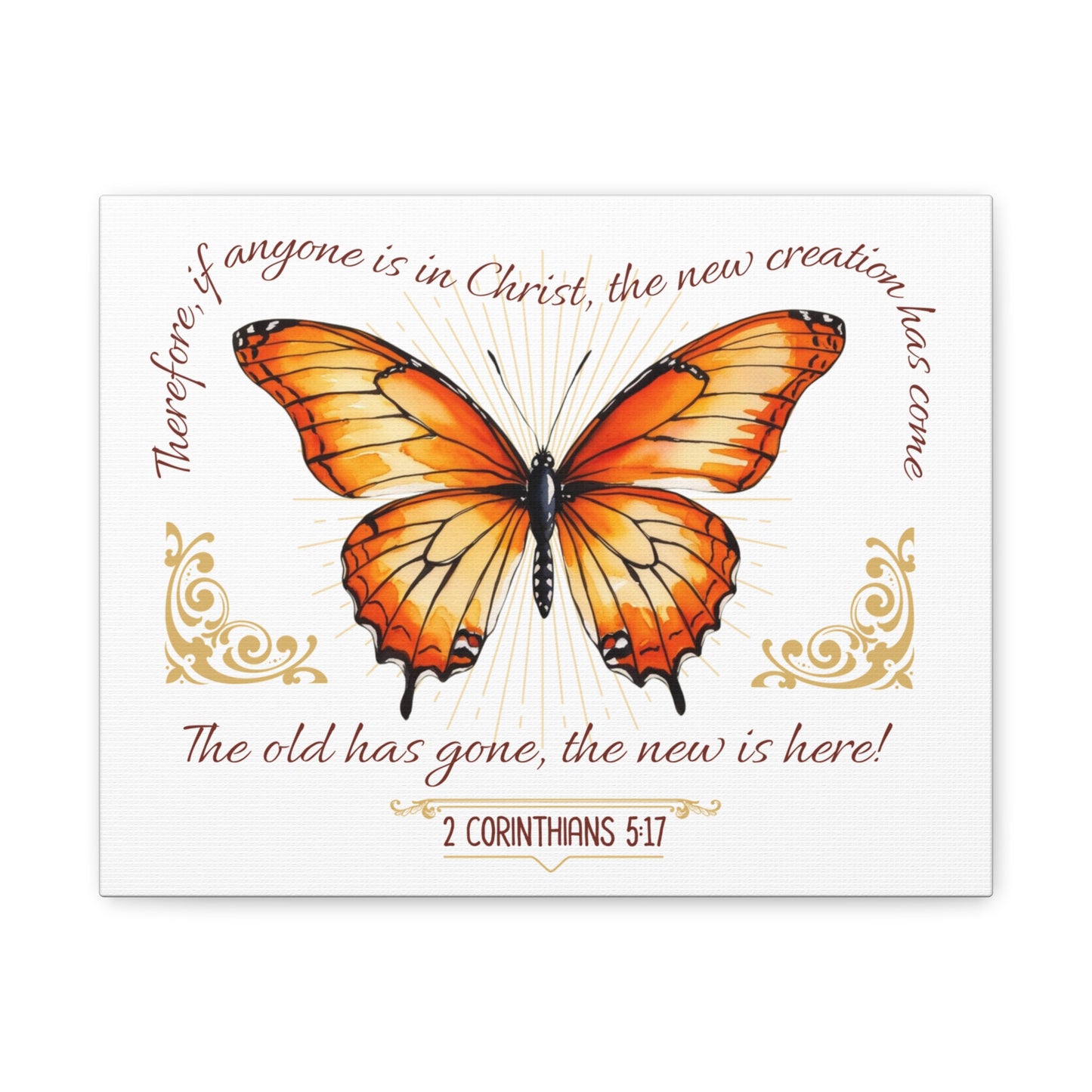 Butterfly Wall Art, Inspirational Canvas Print, Christian Home Decor, Gift for Religious Celebrations, Motivational Artwork