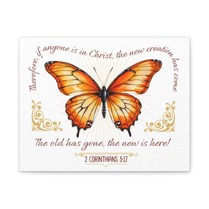 Butterfly Wall Art, Inspirational Canvas Print, Christian Home Decor, Gift for Religious Celebrations, Motivational Artwork