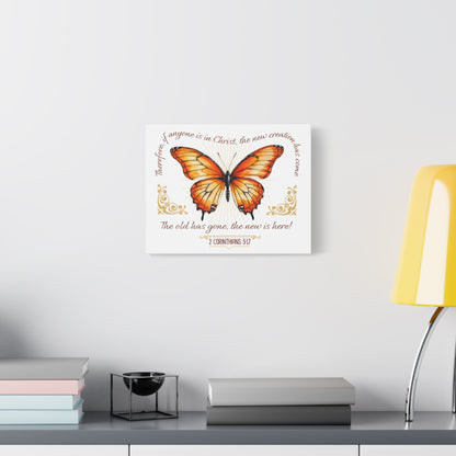 Butterfly Wall Art, Inspirational Canvas Print, Christian Home Decor, Gift for Religious Celebrations, Motivational Artwork