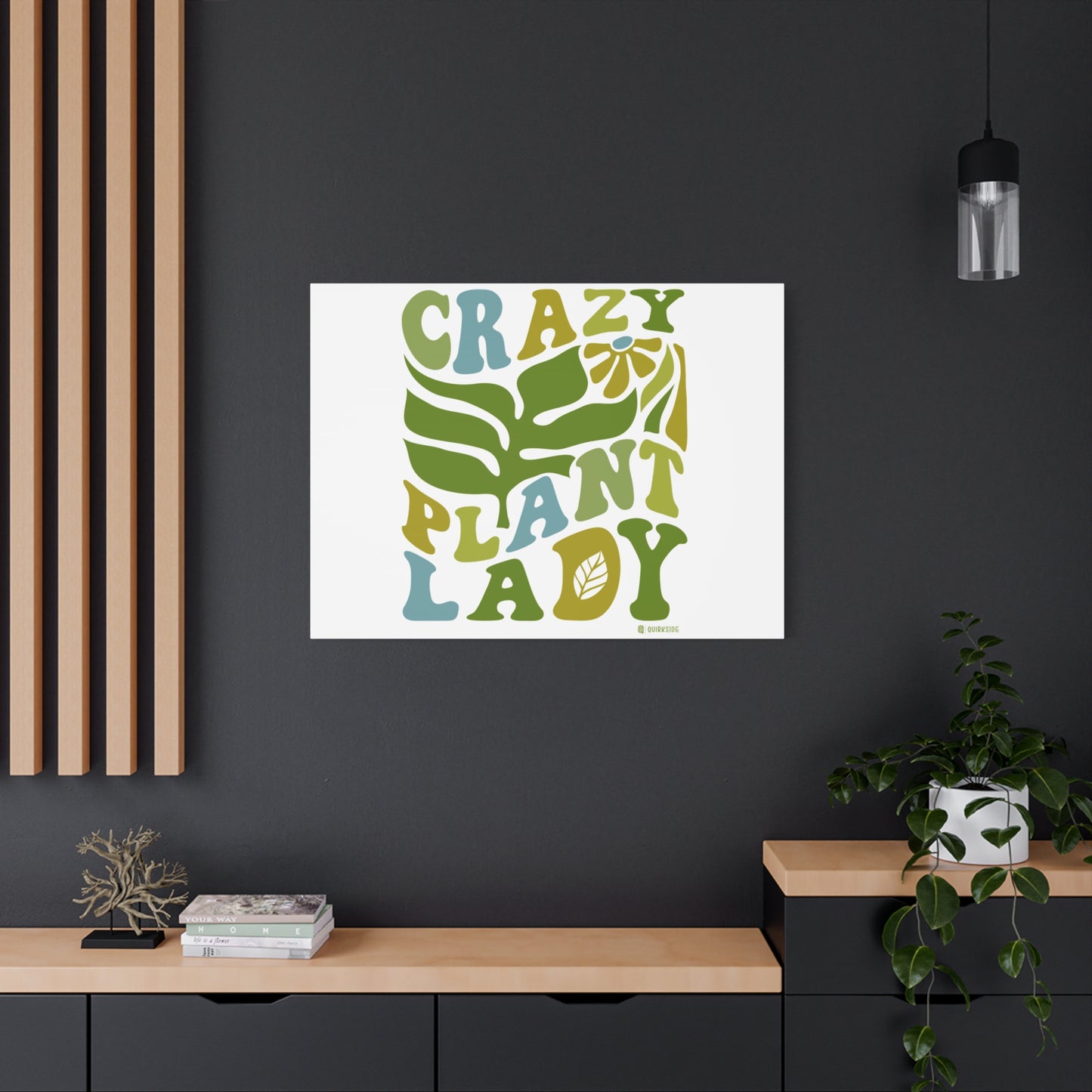 Matte Canvas Art - Crazy Plant Lady Wall Decor, Indoor Plant Lover Gift, Boho Home Accessories, Greenery Wall Art, Housewarming Present