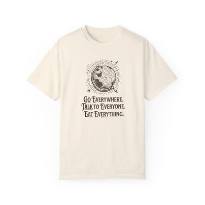 Traveler's Unisex Garment-Dyed T-shirt, Wanderlust Tee, Adventure Shirt, Travel Lover Top, Vacation Apparel