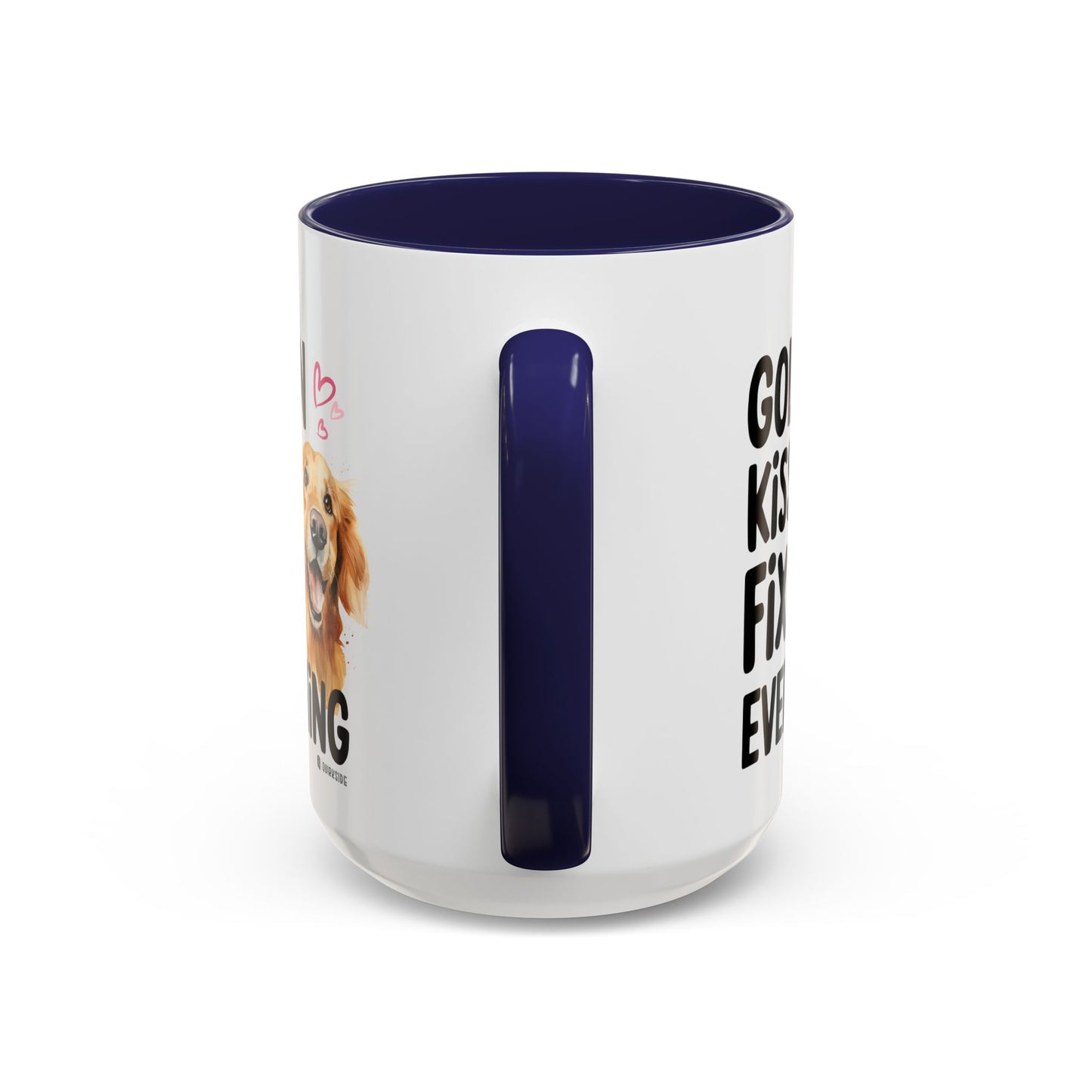 Golden Kisses Fix Everything Mug, Dog Lover Gift, Pet Owner Coffee Cup, Cute Animal Lover Mug, Fun Pet Quote Mug