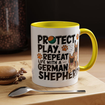 German Shepherd Lover's Accent Coffee Mug - Perfect Gift for Dog Owners, Pet Lovers, Birthdays, Holidays, Home Decor