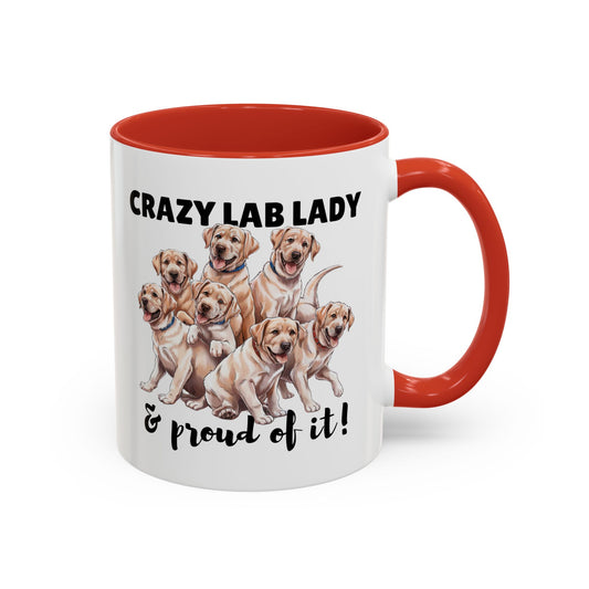 Crazy Lab Lady Coffee Mug - Dog Lover Gift, Pet Mom Mug, Funny Lab Dog Mug, Coffee Cup for Dog Owners, Animal Lover's Accessories