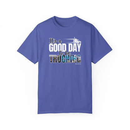 Trucking T-shirt, Truckers Tee, Highway Driver Shirt, On The Road Top, Unisex Tee, Comfortable Garment-Dyed Shirt