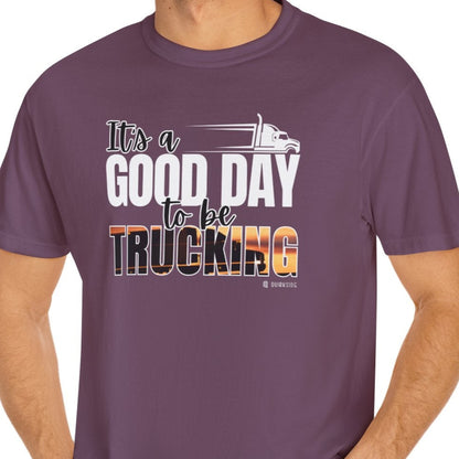 Trucking T-shirt, Truckers Tee, Highway Driver Shirt, On The Road Top, Unisex Tee, Comfortable Garment-Dyed Shirt