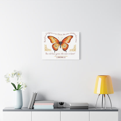 Butterfly Wall Art, Inspirational Canvas Print, Christian Home Decor, Gift for Religious Celebrations, Motivational Artwork