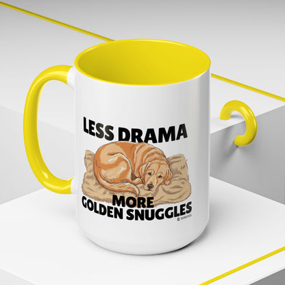 Golden Snuggles Coffee Mug - Less Drama More Snuggles, Dog Lover Gift, Perfect for Home, Funny Dog Mug, Pet Owner Treat