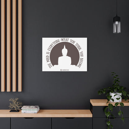 Mindfulness Buddha Canvas Art, Inspirational Wall Decor, Meditation Quote Print, Zen Home Decor, Gift for Yogis and Mindfulness Lovers