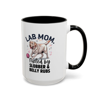 Lab Mom Coffee Mug - Fueled by Slobber & Belly Rubs, Dog Lover Gift, Pet Owner Coffee Cup, Personalized Dog Mom Mug, Cute Animal Mug