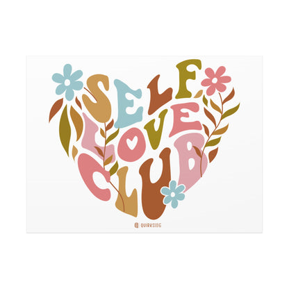 Self Love Club Canvas Art | Inspirational Wall Decor, Gift for Friends, Home and Office Decoration, Positive Vibes