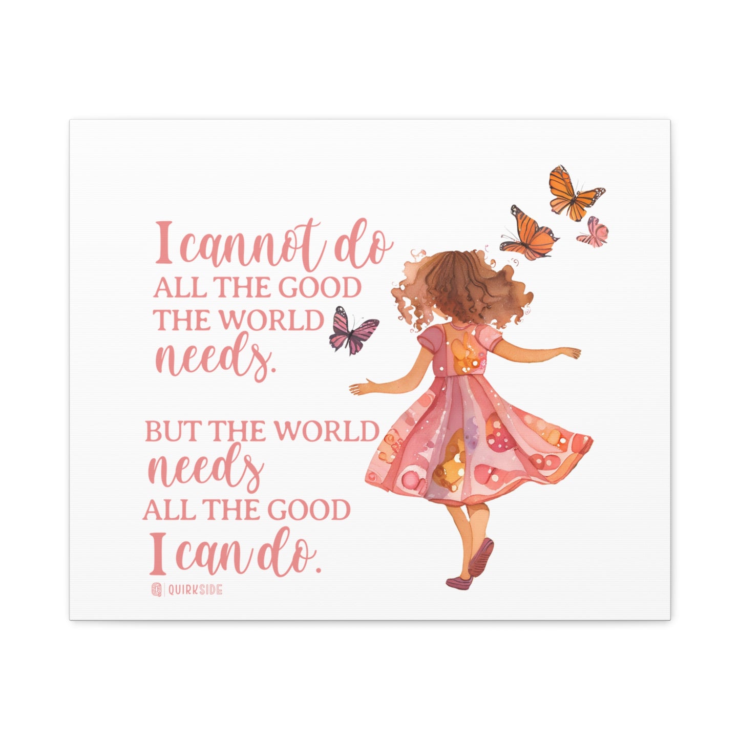 Inspirational Wall Art Canvas, Motivational Home Decor, Butterfly Quote Print, Gift for Her, Positive Vibes Wall Decor