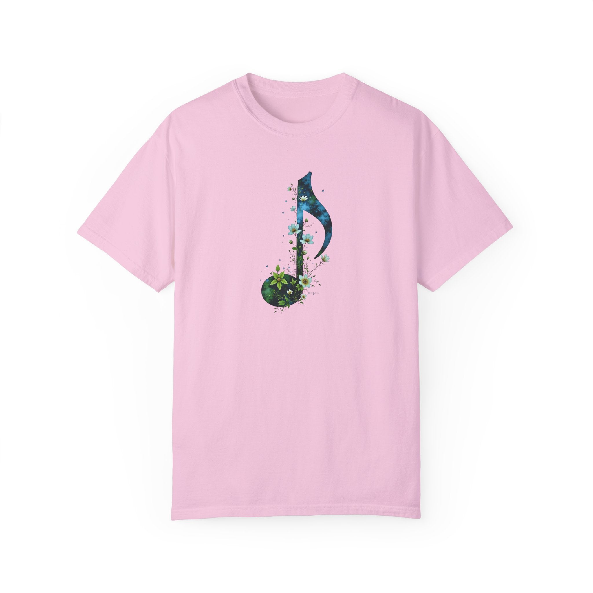 Music and Nature Unisex T-shirt, Rhythm Bloom Design, Music Lover Gift, Nature Enthusiast Tee, Festival Shirt, Botanical Graphic Tee