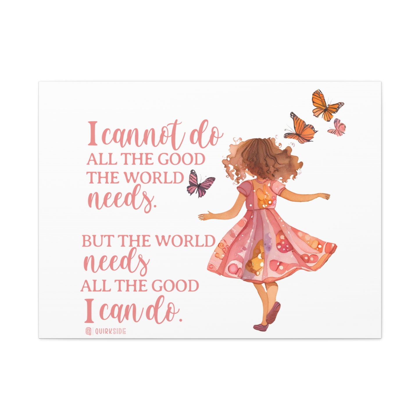 Inspirational Wall Art Canvas, Motivational Home Decor, Butterfly Quote Print, Gift for Her, Positive Vibes Wall Decor
