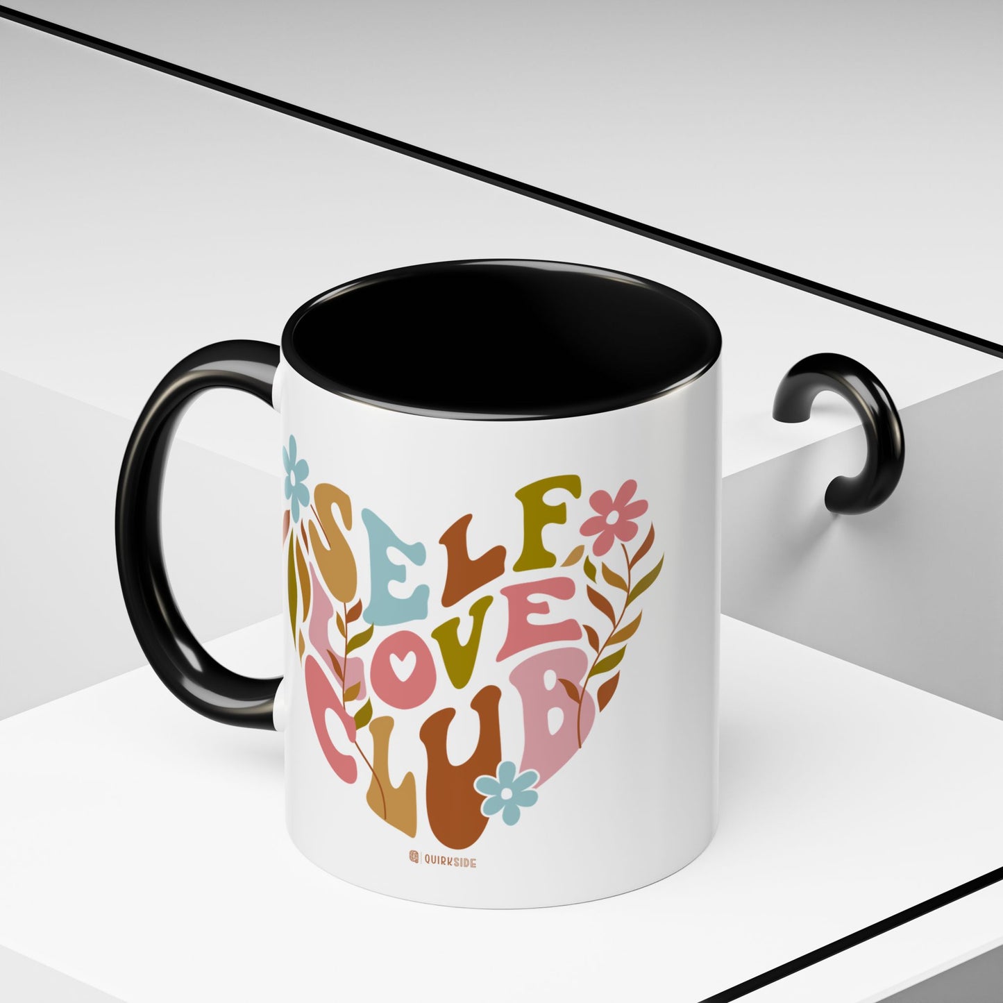Self Love Club Coffee Mug - Empowering Floral Design, Great for Gifts, Self-Care, Friends, Motivational Mugs
