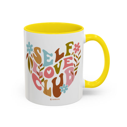 Self Love Club Coffee Mug - Empowering Floral Design, Great for Gifts, Self-Care, Friends, Motivational Mugs