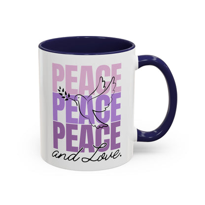 Peace and Love Accent Mug