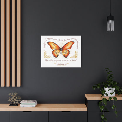 Butterfly Wall Art, Inspirational Canvas Print, Christian Home Decor, Gift for Religious Celebrations, Motivational Artwork