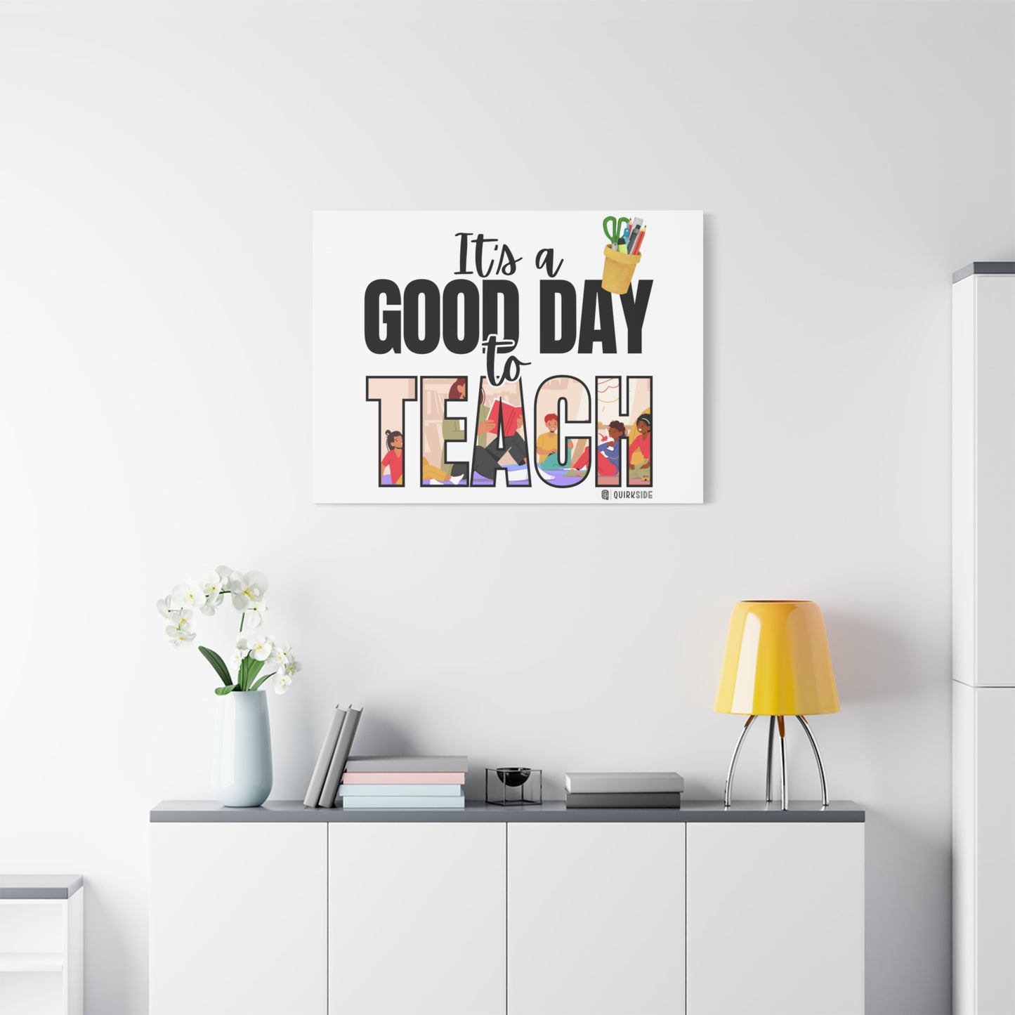 Good Day to Teach Wall Art, Teacher Gift, Classroom Decor, Inspirational Quote Canvas, Motivational Artwork
