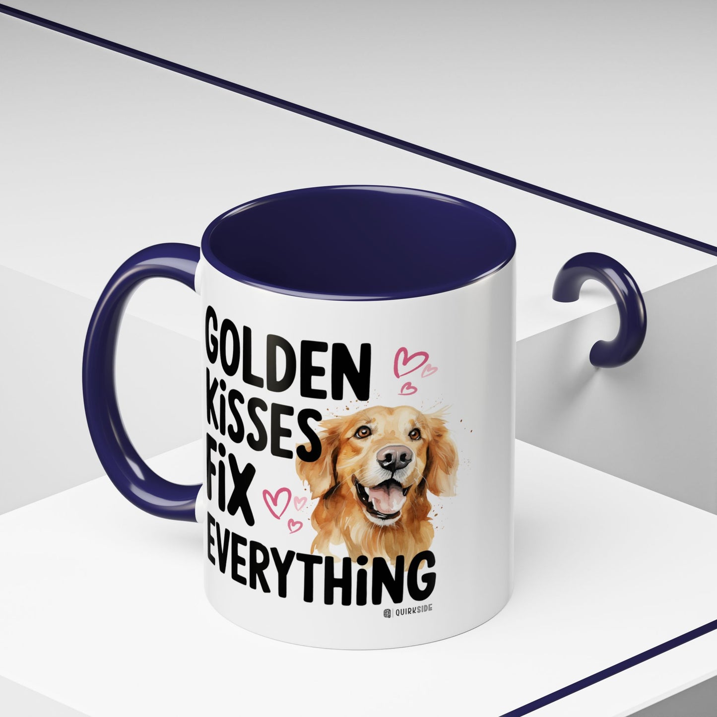 Golden Kisses Fix Everything Mug, Dog Lover Gift, Pet Owner Coffee Cup, Cute Animal Lover Mug, Fun Pet Quote Mug
