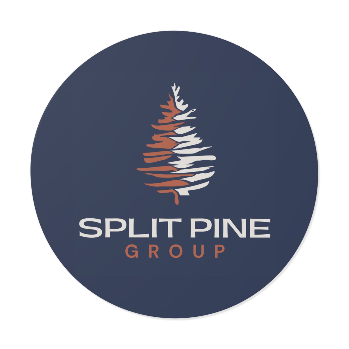 Round Vinyl Sticker - Split Pine Group Logo (Navy)