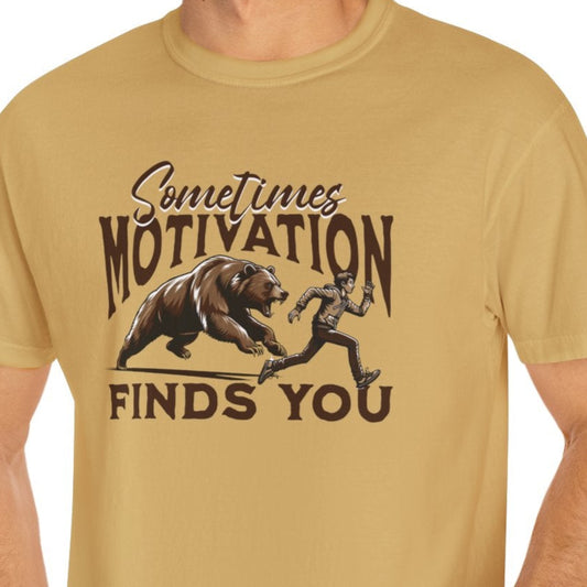 Funny Running Motivation Unisex T-shirt, Bear Chasing Humor Tee, Workout Inspiration Shirt, Fitness Apparel, Running Gift