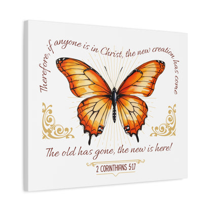 Butterfly Wall Art, Inspirational Canvas Print, Christian Home Decor, Gift for Religious Celebrations, Motivational Artwork