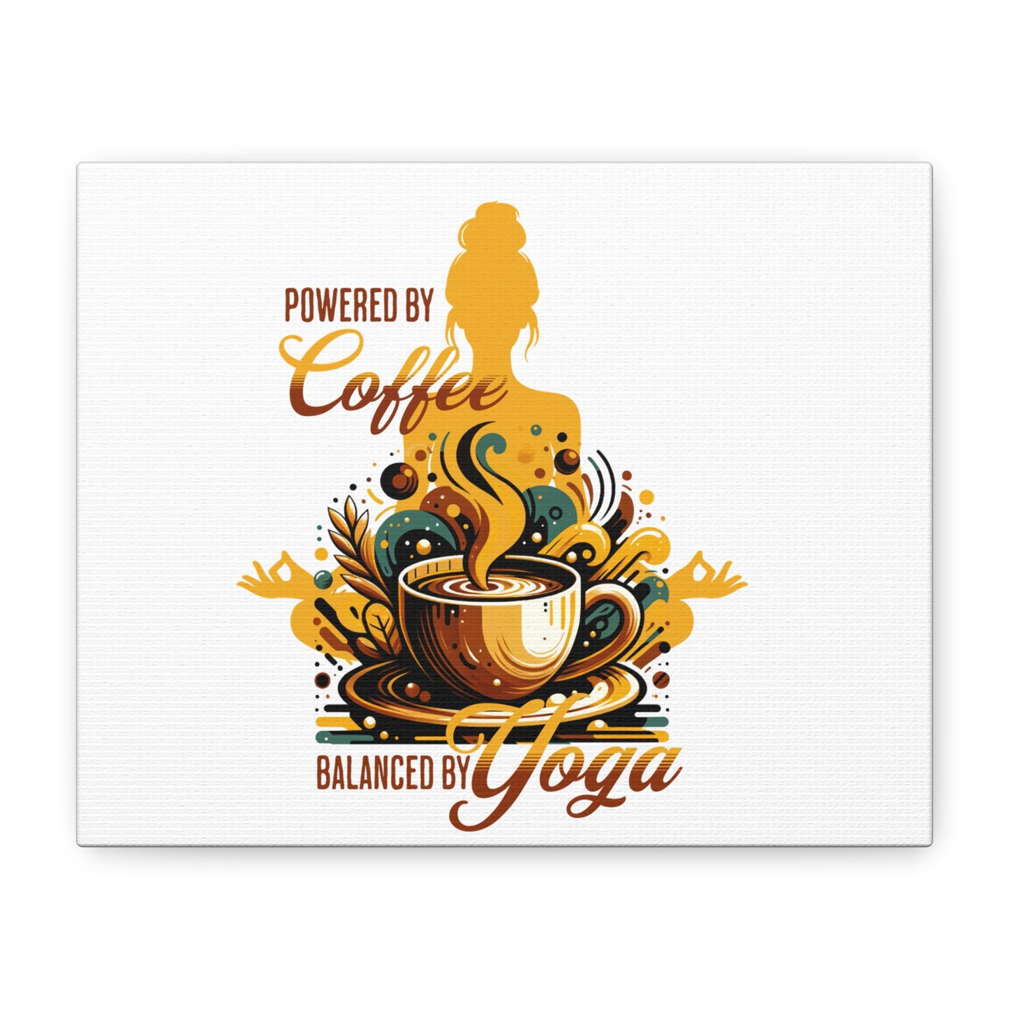Yoga and Coffee Wall Art, Inspirational Canvas Print, Home Decor for Yogis, Gift for Coffee Lovers, Motivational Artwork, Office Decoration