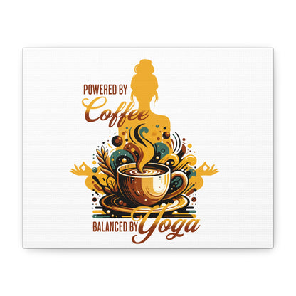 Yoga and Coffee Wall Art, Inspirational Canvas Print, Home Decor for Yogis, Gift for Coffee Lovers, Motivational Artwork, Office Decoration