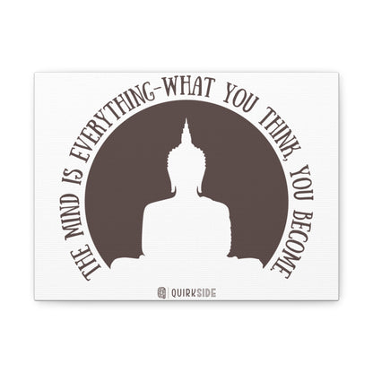 Mindfulness Buddha Canvas Art, Inspirational Wall Decor, Meditation Quote Print, Zen Home Decor, Gift for Yogis and Mindfulness Lovers