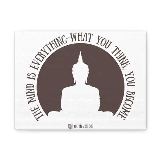 Mindfulness Buddha Canvas Art, Inspirational Wall Decor, Meditation Quote Print, Zen Home Decor, Gift for Yogis and Mindfulness Lovers
