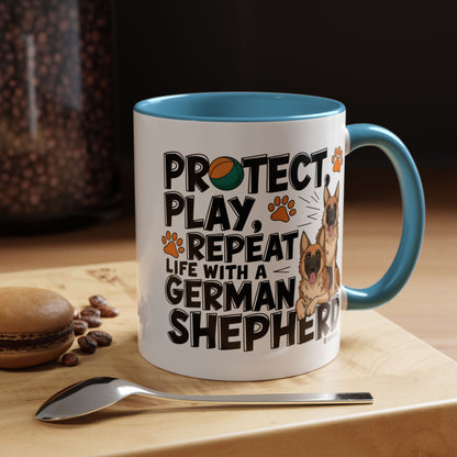 German Shepherd Lover's Accent Coffee Mug - Perfect Gift for Dog Owners, Pet Lovers, Birthdays, Holidays, Home Decor
