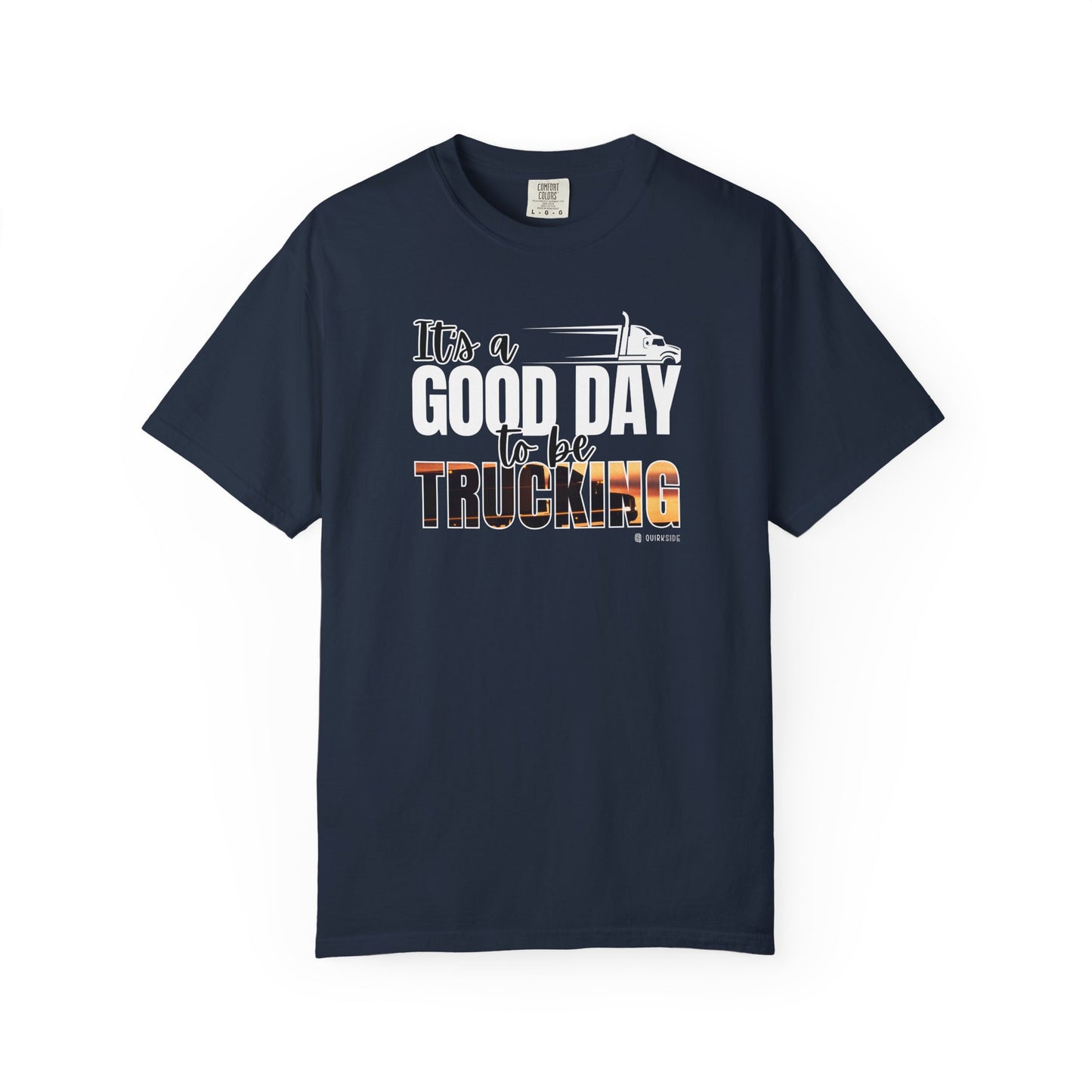 Trucking T-shirt, Truckers Tee, Highway Driver Shirt, On The Road Top, Unisex Tee, Comfortable Garment-Dyed Shirt