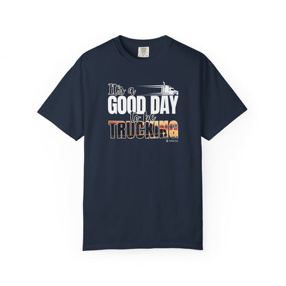 Trucking T-shirt, Truckers Tee, Highway Driver Shirt, On The Road Top, Unisex Tee, Comfortable Garment-Dyed Shirt