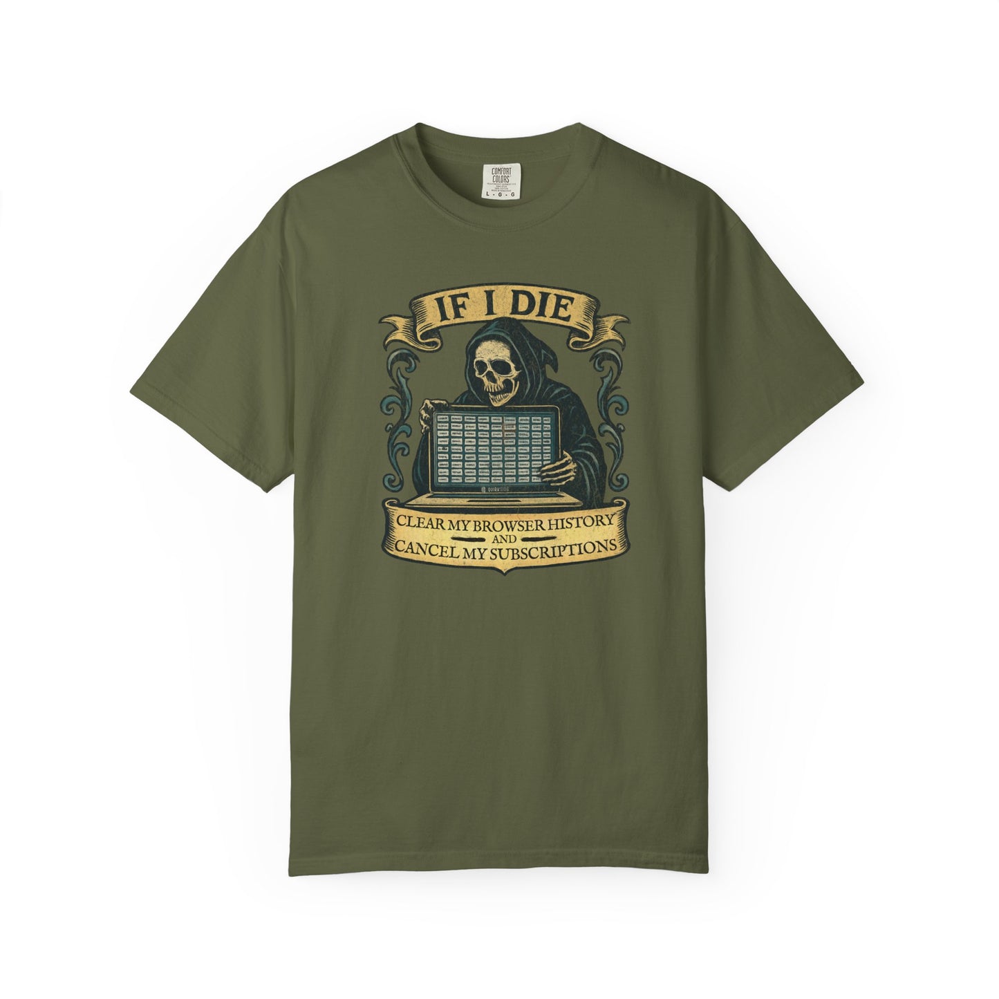 Grim Reaper Graphic Tee, Funny Death T-Shirt, If I Die Shirt, Halloween Gift, Unisex Casual Top