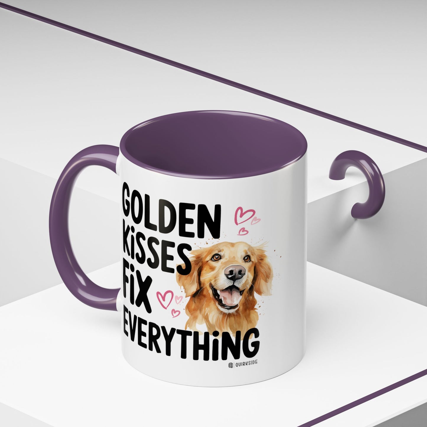 Golden Kisses Fix Everything Mug, Dog Lover Gift, Pet Owner Coffee Cup, Cute Animal Lover Mug, Fun Pet Quote Mug