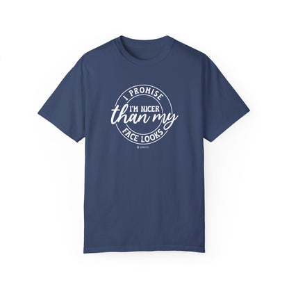 Funny Nice Person Inside Statement, Unisex Garment-Dyed T-shirt, Humorous Tee, Sarcastic Graphic Shirt, Unique Gift Idea, Cool Top - Quirkside Creations