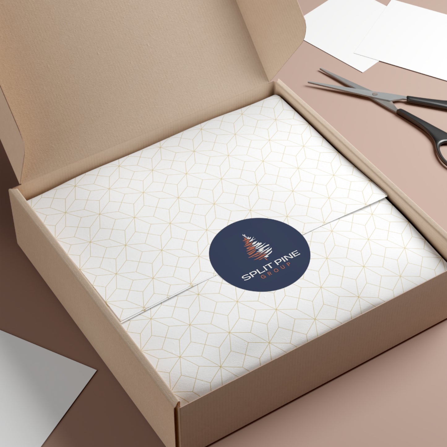 Round Vinyl Sticker - Split Pine Group Logo (Navy)