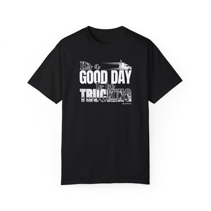 Trucking T-shirt, Truckers Tee, Highway Driver Shirt, On The Road Top, Unisex Tee, Comfortable Garment-Dyed Shirt