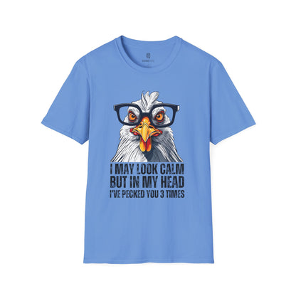 Funny Chicken Unisex T-Shirt, Crazy Chicken Tee, Quirky Humor Shirt, Stand Out Apparel, Hilarious Graphic Top - Quirkside Creations
