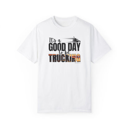Trucking T-shirt, Truckers Tee, Highway Driver Shirt, On The Road Top, Unisex Tee, Comfortable Garment-Dyed Shirt