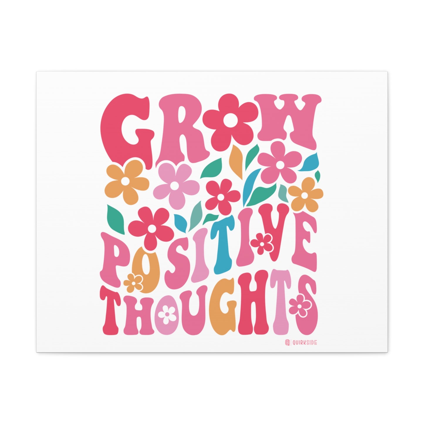 Positive Thoughts Canvas Wall Art, Grow Positive Thoughts Home Decor, Flower Wall Decor, Gift for Encouragement, Motivational Artwork, [...]